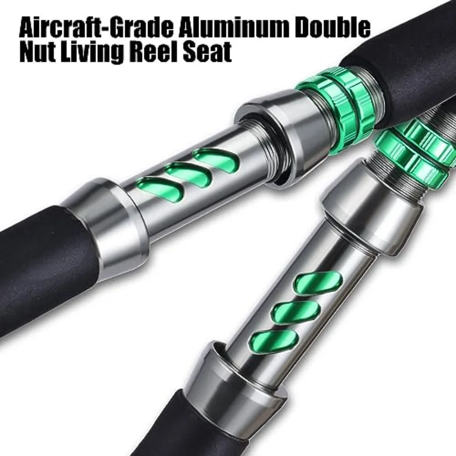 مجموعة صنارة صيد السمك التقليدية مكونة من قطعتين لسمك السلور ومقلي رأس السلمون الصلب والباس مع مقابض مريحة من مادة EVA غير قابلة للانزلاق #3