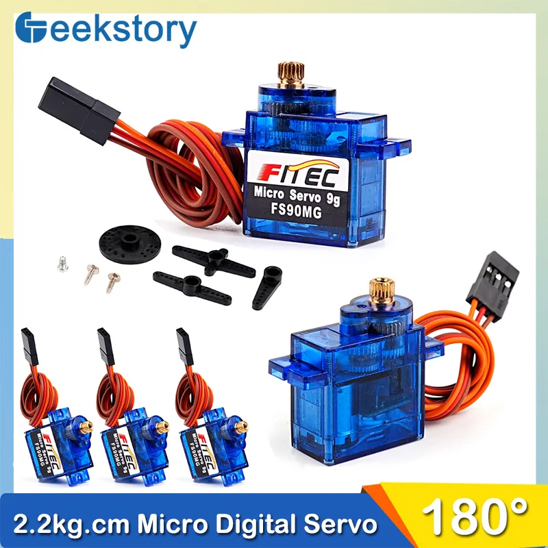 2.2 KG. cm Micro Digitale Servo 180 Graden Koolborstelmotor Metalen Tandwielen DIY Power Functies Onderdelen Servo Voor auto's Robot Model