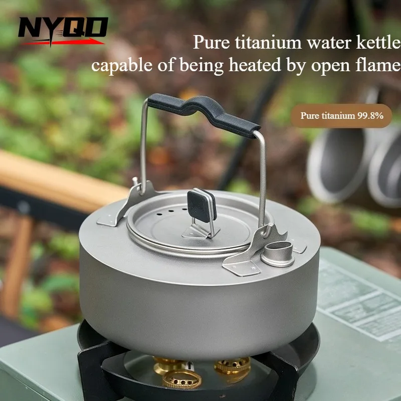 

Pure titanium water kettle, outdoor tea kettle, cooking pot, camping equipment, supplies, portable, wild camping, utensils
