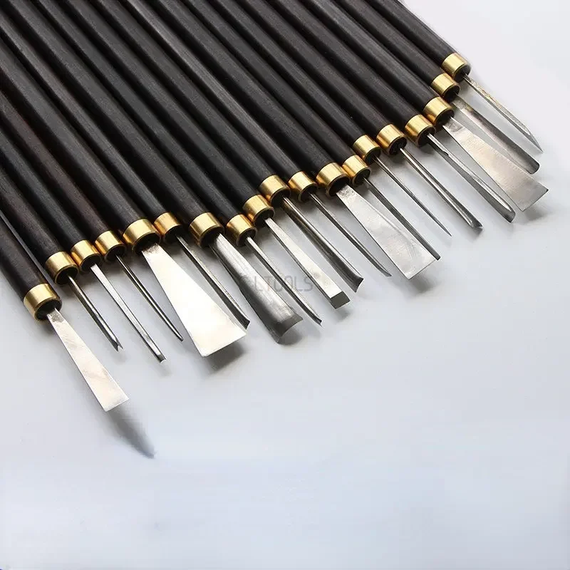 20pcs/9pcs/4pcs Professional Wood Carving Chisel Knife Hand Tool Round Knife Cutting Edge Woodworking Basic Detailed Carving