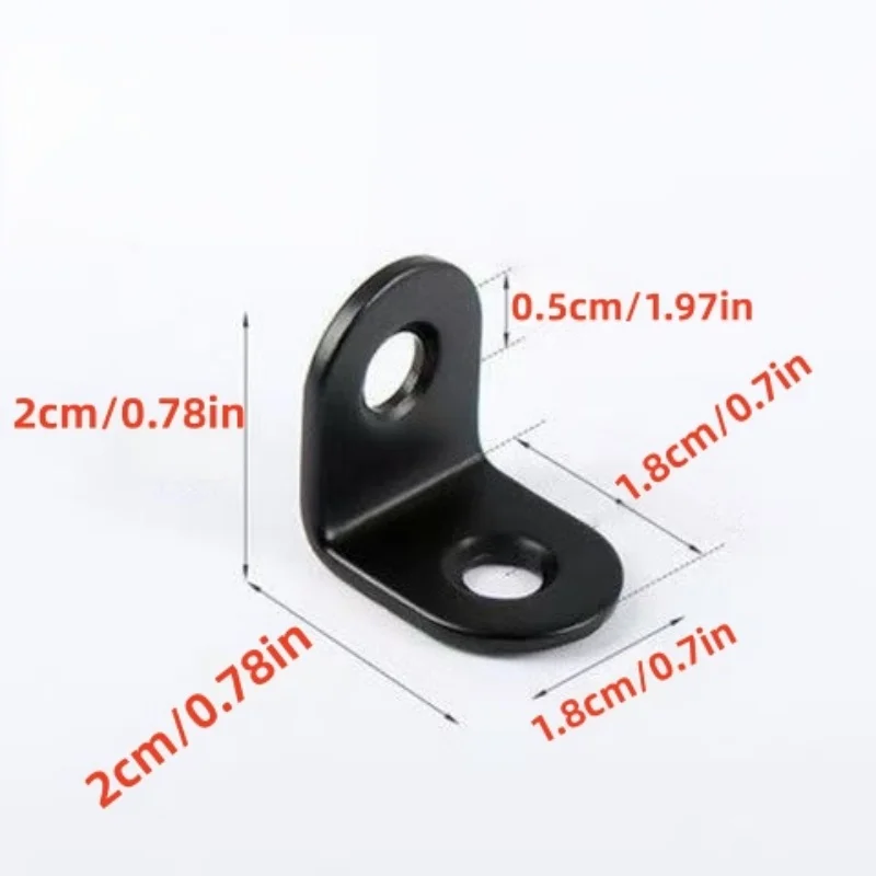 6 pcs black 90 degree L-shaped bracket bracket, right angle code small fastener, use reinforcement frame, chair, window, cabinet
