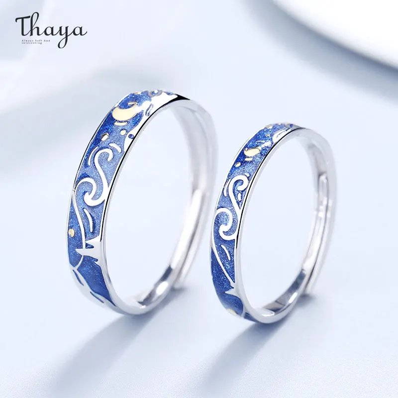 

Thaya New S925 Sterling Silver Lover's Rings Anniversary Couple Rings Engagement Ring for Lovers Wedding Jewelry For Women Men