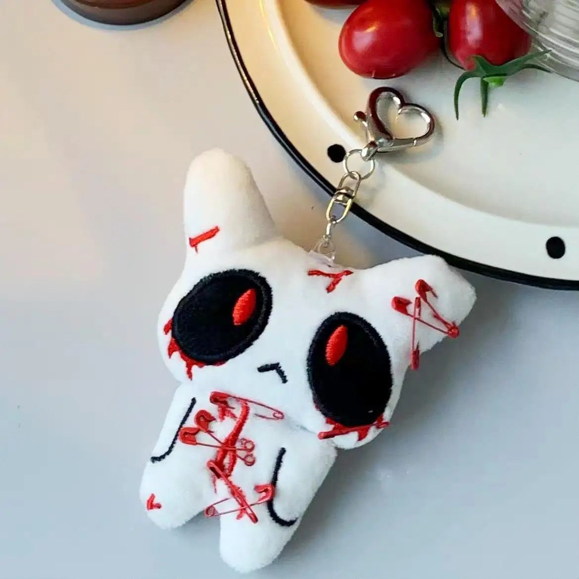 

Halloween Gothic Keychain Horror Plush Bloody Monster Doll Bag Charm For Backpack Cosplay Scary Pendant Accessories For Bag Gift
