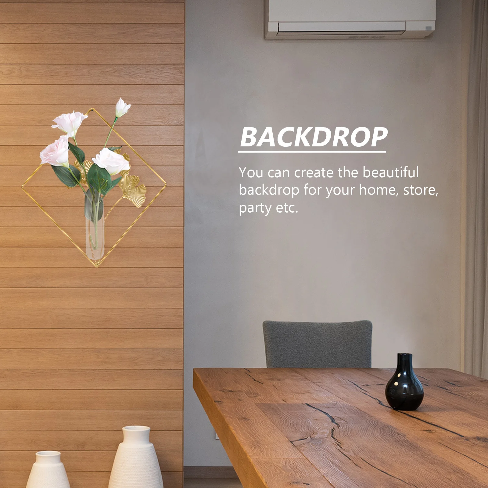 

1Pcs Wall Hydroponic Vase Durable Creative Wall-Mounted Living Room Hanging Vase Decor Modern Farmhouse Home