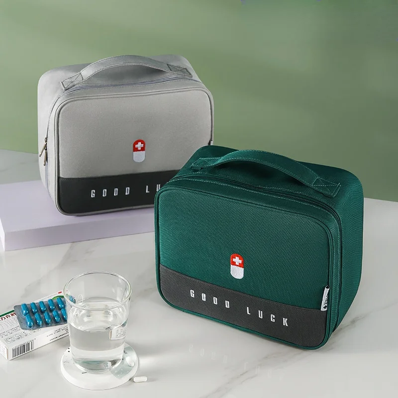 Household Cloth Bag Thickened Large Capacity Medicine Box Portable Storage Bag Multifunctional Layered Medicine Box