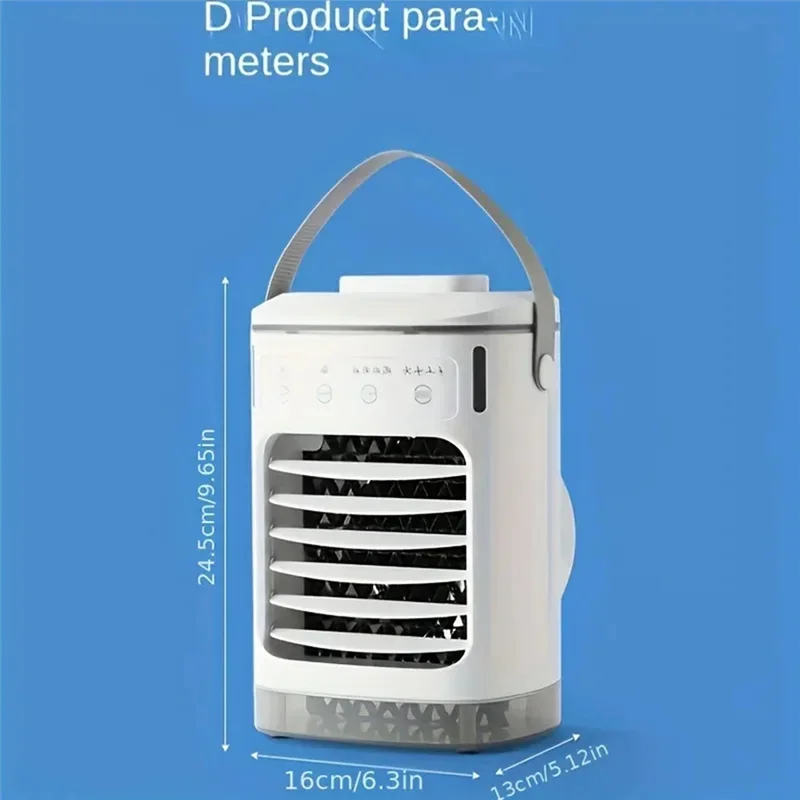 ABVI-7 Color Light Refrigeration Evaporative Air Cooler Portable Air Conditioner Desktop Fan With 4 Speeds For Bedroom Office