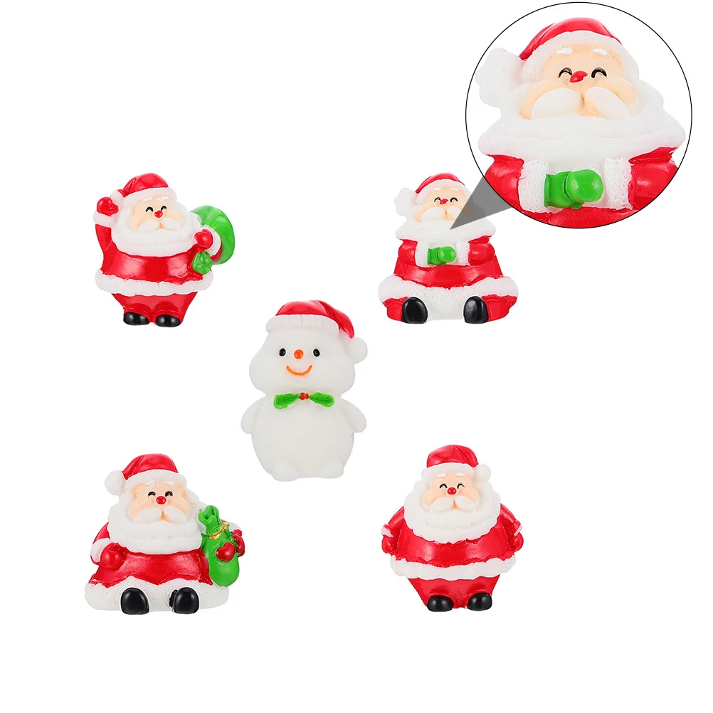 5 قطعة حلي رجل الثلج الراتنج زينة عيد الميلاد صغيرة سانتا كلوز عيد الميلاد المشهد الصغير الحلي عيد الميلاد الصغيرة #6