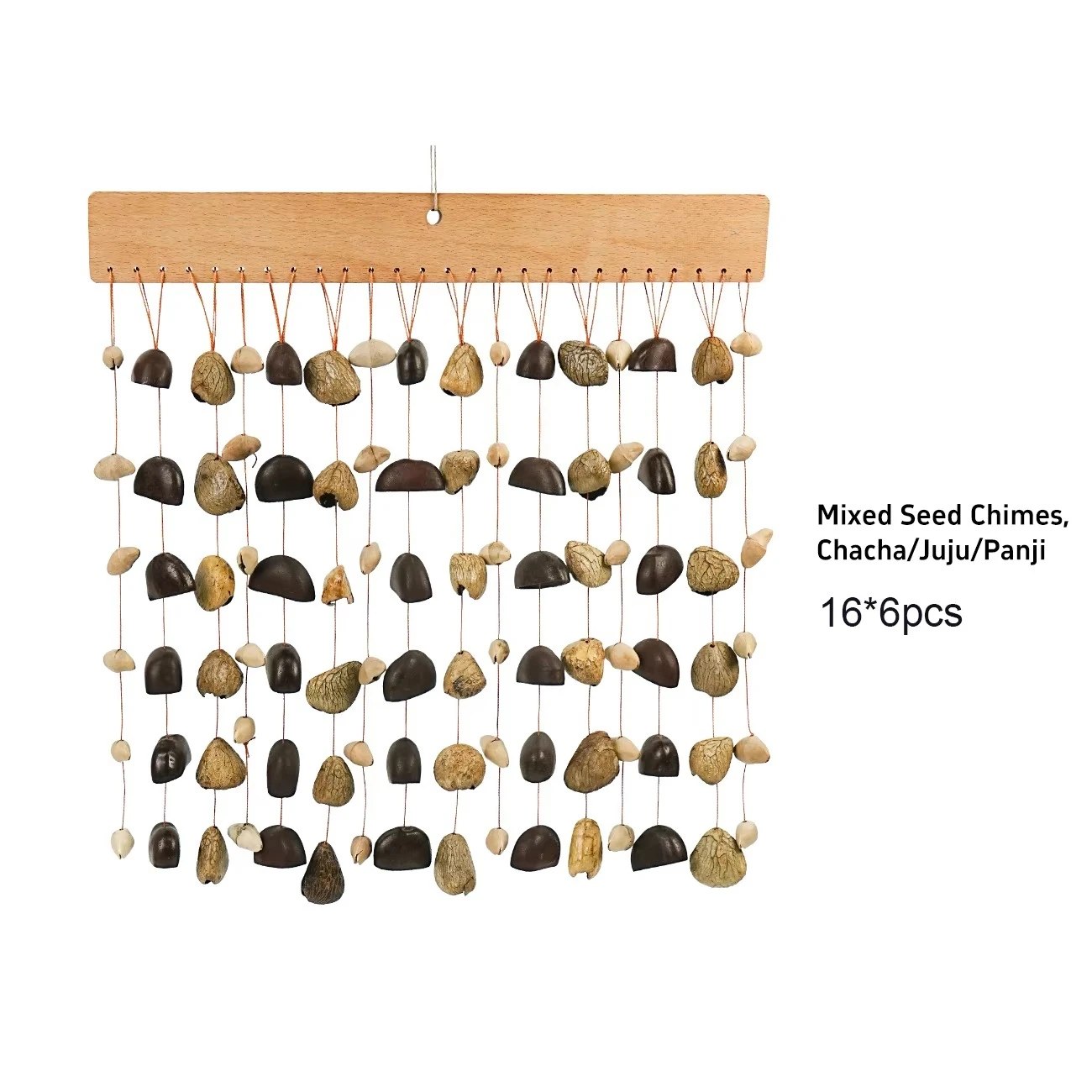 Crystal Bowls Sound Healing Panji Seeds Chimes, Wind Chimes Chacha/Juju/Panji Chimes 16*6pcs