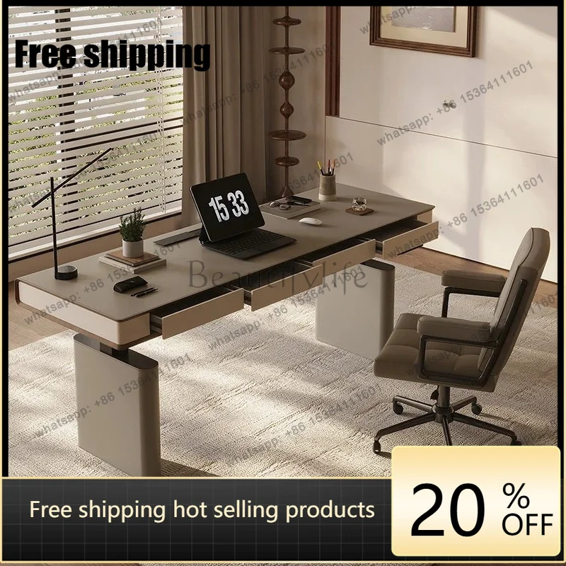 zj.BJ Italian Light Luxury Lifting Desk Living Room Study Can Be Customized Dual Motor Intelligent Lifting Table