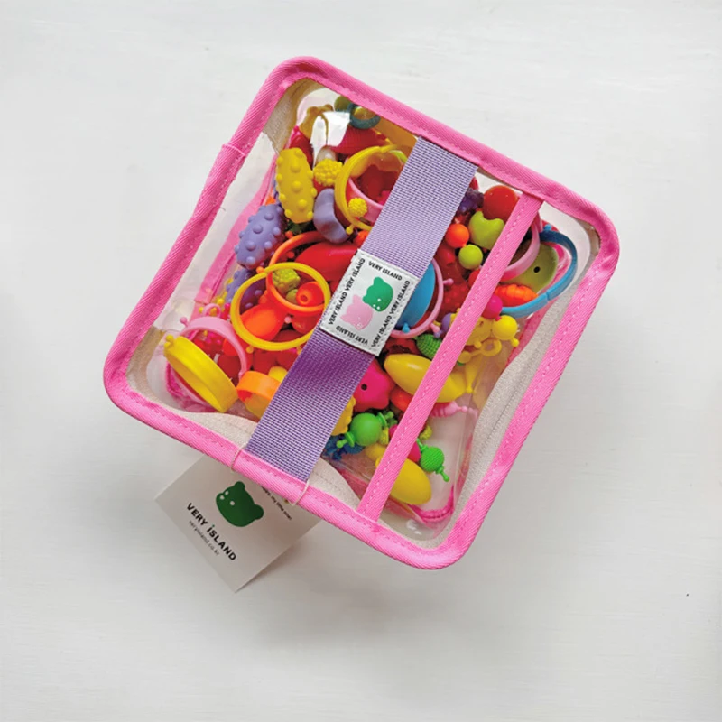 

Transparent PVC Waterproof Dustproof Toiletry Bag Korean Ins Children's Toy Organizer Travel Baby Handbag