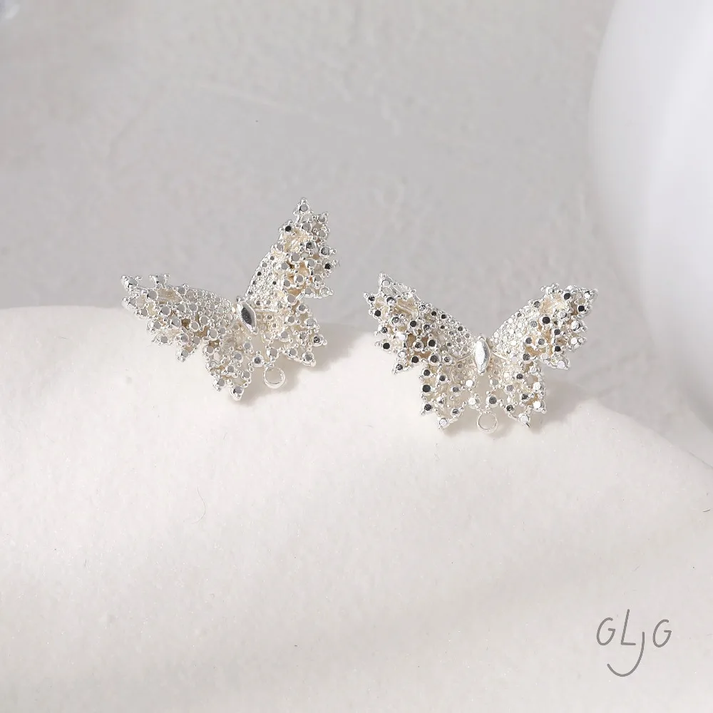 2 قطعة تصميم فراشة الأذن ترصيع النتائج مجوهرات النحاس صنع لتقوم بها بنفسك أقراط لوازم 14 كيلو مطلية بالذهب اكسسوارات 16*24 مللي متر