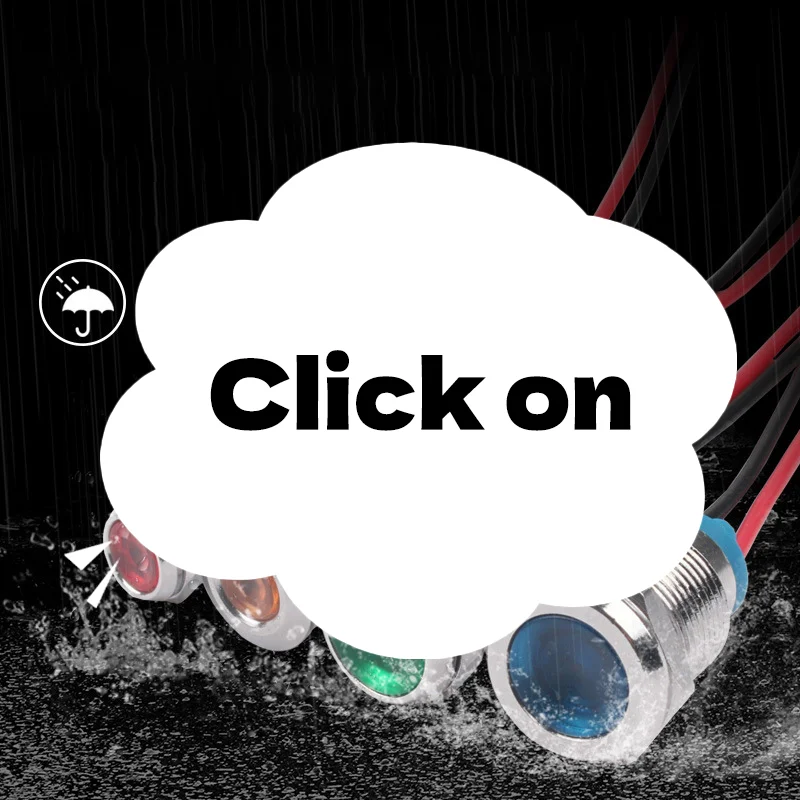 

3 В 12 В 24 В 220 В металлический светодиодный предупреждающий индикатор, водонепроницаемая сигнальная лампа, контрольные провода, переключатель 6 мм, 8 мм, 10 мм, 12 мм