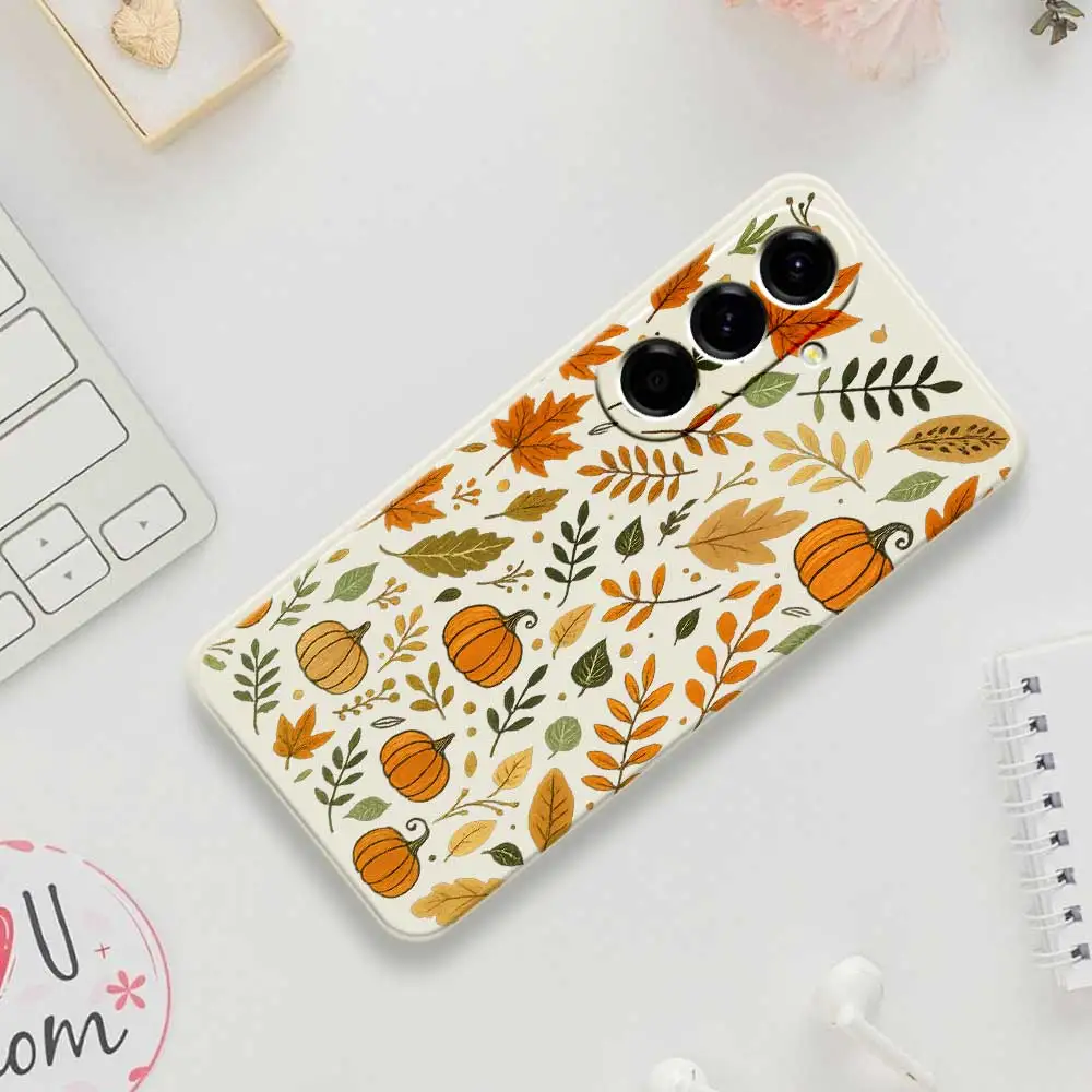 Autumn Pumpkin Style Phone Case For Samsung Galaxy S25 S24 S23 S22 S21 S20 Ultra Plus S10Plus S24FE S23FE S22FE S21FE Soft Cover