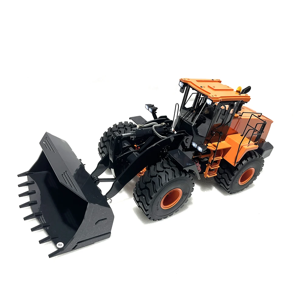 1/14 RC Hydraulic Wheel Loader DOOSAN DL550 Upgraded Orange Engineering Wheel Loader Model RC Car Boy Toy Gifty Gift