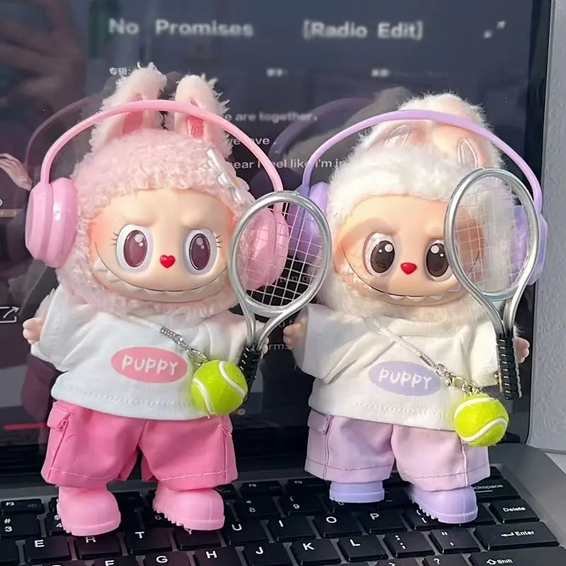 

Одежда Labubu для тенниса для спортивного костюма Labubu 17 см, теннисное платье, модные аксессуары для одежды Labubu