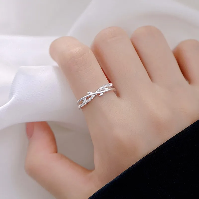 PANJBJ 925 Sterling Silber Perle Unregelmäßigen Ring für Frauen Shell Überlappende Hohl Süße Design Schmuck Geschenk Dropshipping – Detail 39
