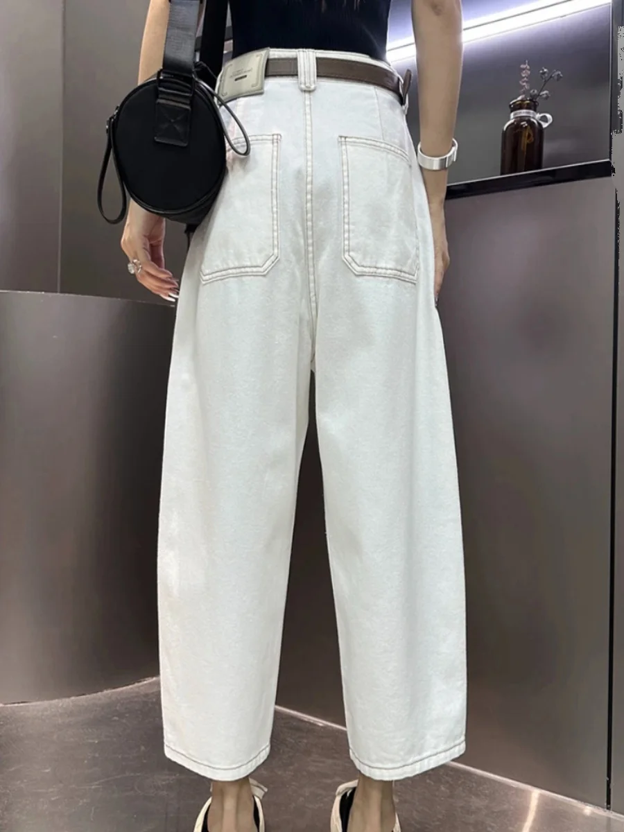 

Белые джинсы для женщин, потертые, потертые, рваные, с потертым подолом, женские джинсовые модные гранж-автоматные панк-рок, готический эмо