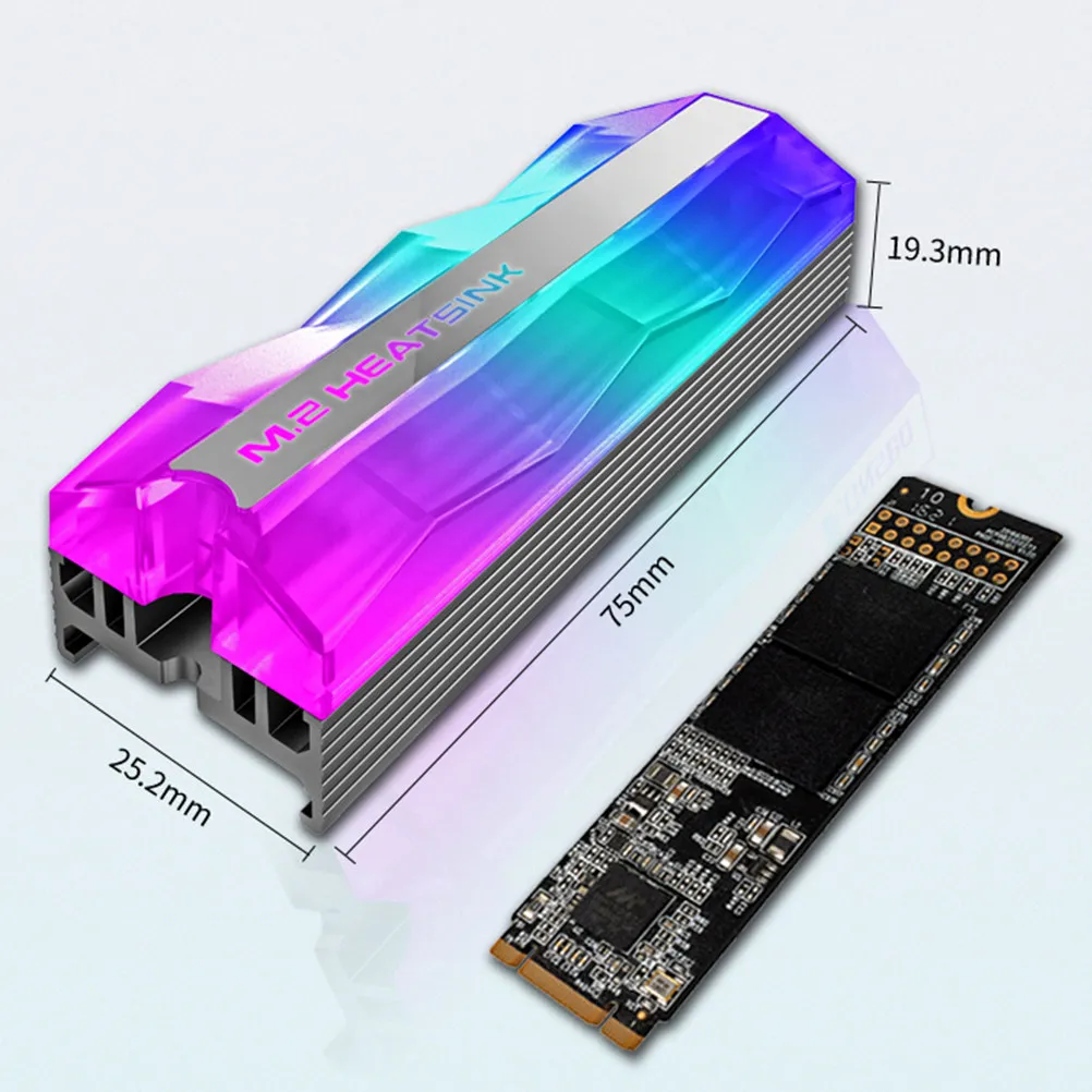 1Pcs Aluminum SSD Heat Sink M.2 2280 Heating Sink Solid State Drive Heat Dissipation Cooler Fin Metal Computer Accessory