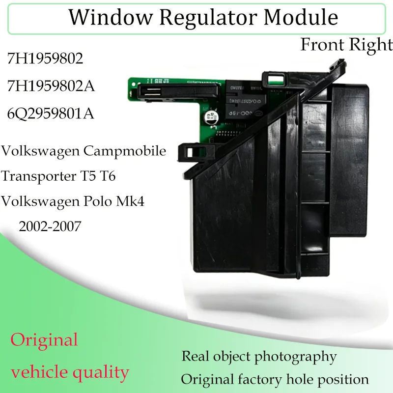 Voor VW Transporter T5 T6 Campmob Typ2/Transp.LT Polo Mk4 Raamheffermotor en modules 7H1959801A 7H1959802A 6Q2959802A Multivan