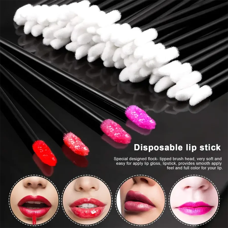 200pcs Eyelash Extension Supplies Kit Disposable Lash Spoolies Brushes Micro Cotton Swab Brush Mascara Wand Lipstick Applicator