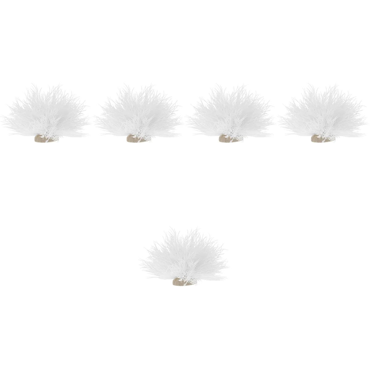 

5pcs Set of 5 Fish Tank Decorations Ornament Aquarium Supplies Plants Fake Landscape White Decorative