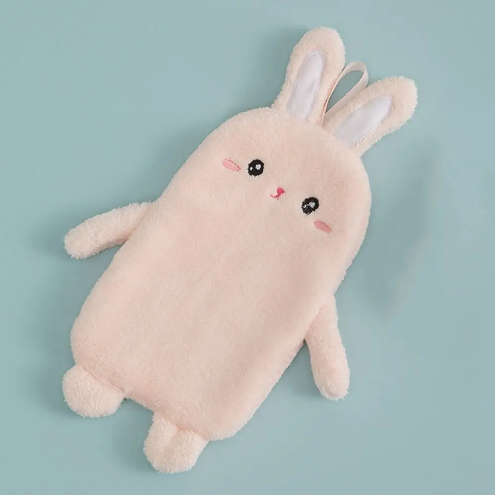 Bathroom Coral Velvet Hand Towel Cartoon Rabbit Wipe Cloth Hanging Towel Quick-Dry Super Absorbent Wipe Cloth