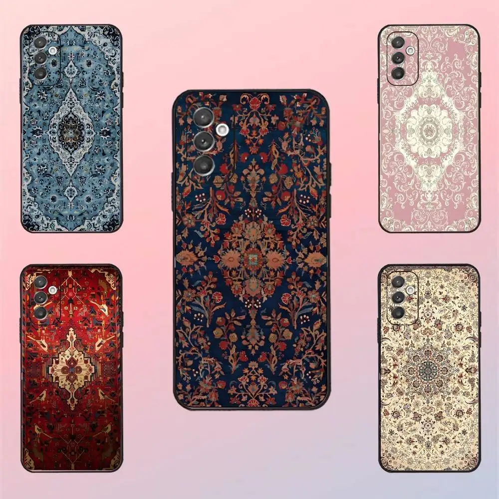 

Persian Carpet Floral Case For Samsung S21,S9,S22,S25,S20,S10,Plus,Ultra,S24,S23,FE,Lite,Soft Silicone Black
