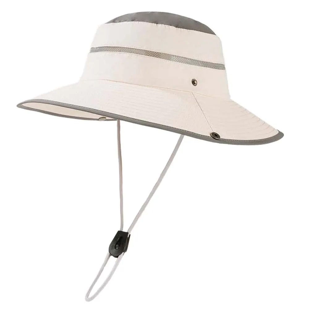 

Drawstring Quick Drying Hiking Cap Western Countryside Breathable Men's Fisherman Hat Lightweight Wide-Brimmed