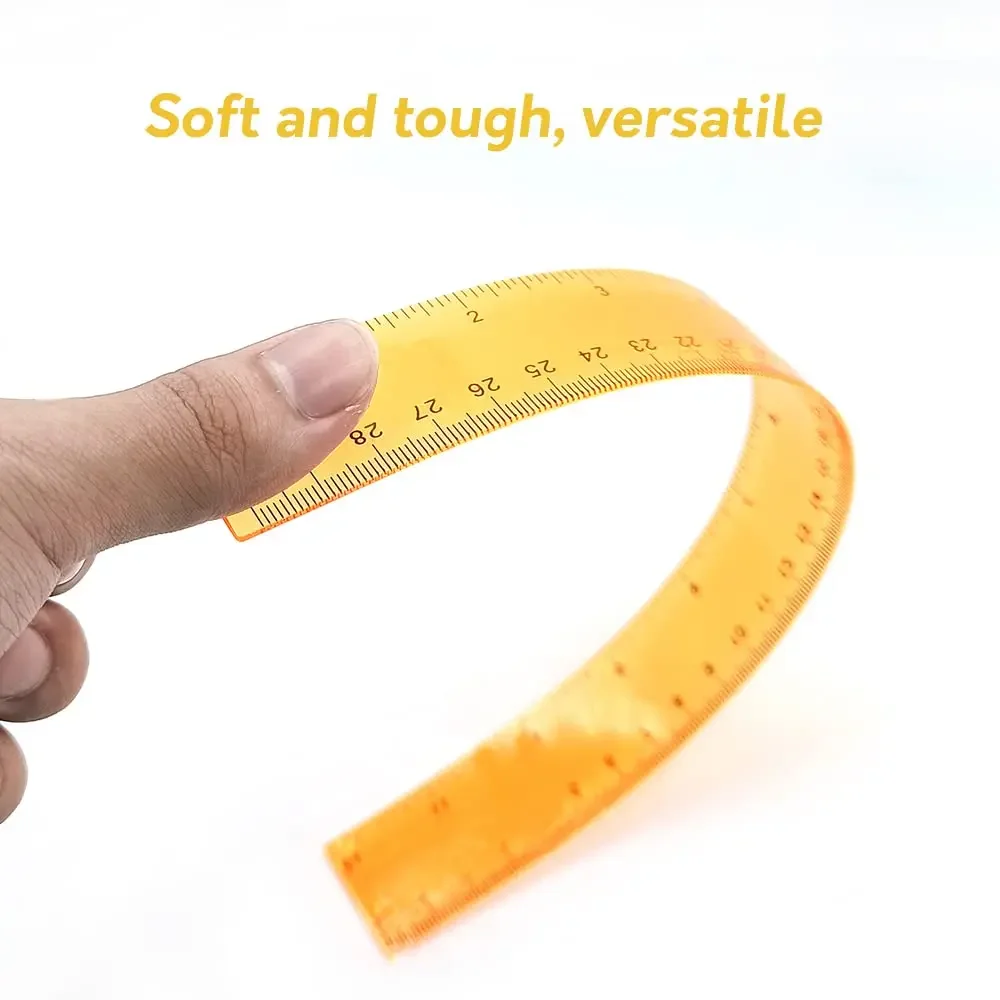 Kids Ruler 12 Inch 7-Pack! Color Transparent for School & Office Use with CM MM Inch Markings