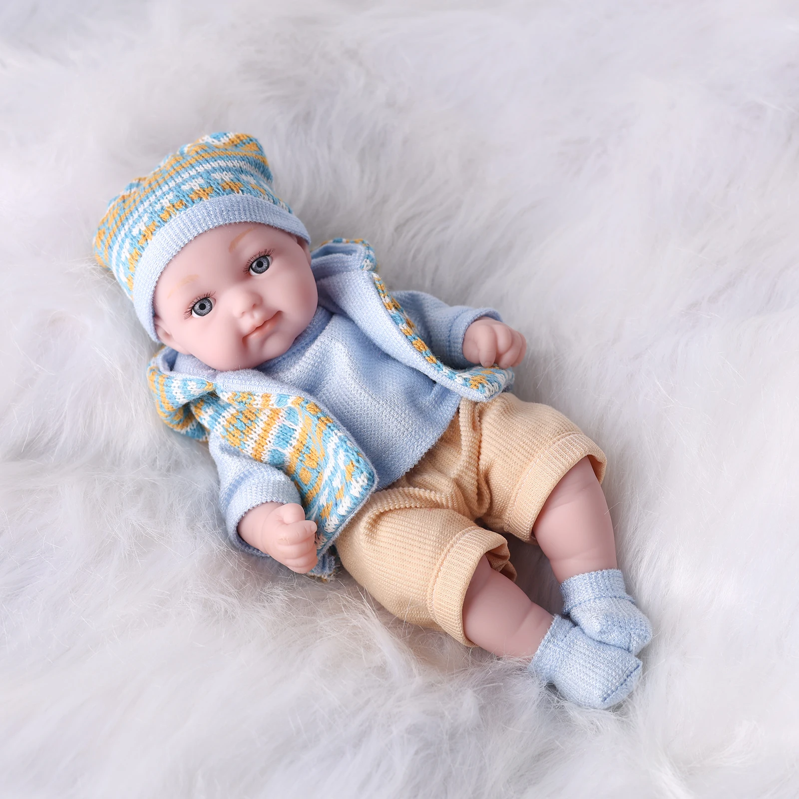 Bambole per bambini rinate simulate da 11 pollici Morbido realistico in vinile realistico Bebe per tutto il corpo Neonato con finta ciuccio Regalo per ragazze per bambini