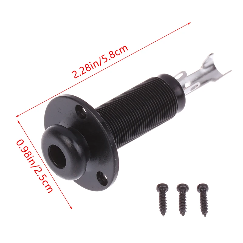 Acoustic Electric Guitar Stereo End Pin Jacks Socket Plug 6.35mm 1/4Inch Hole Pickup Stereo Output Jack Plug Socket Guitar Parts