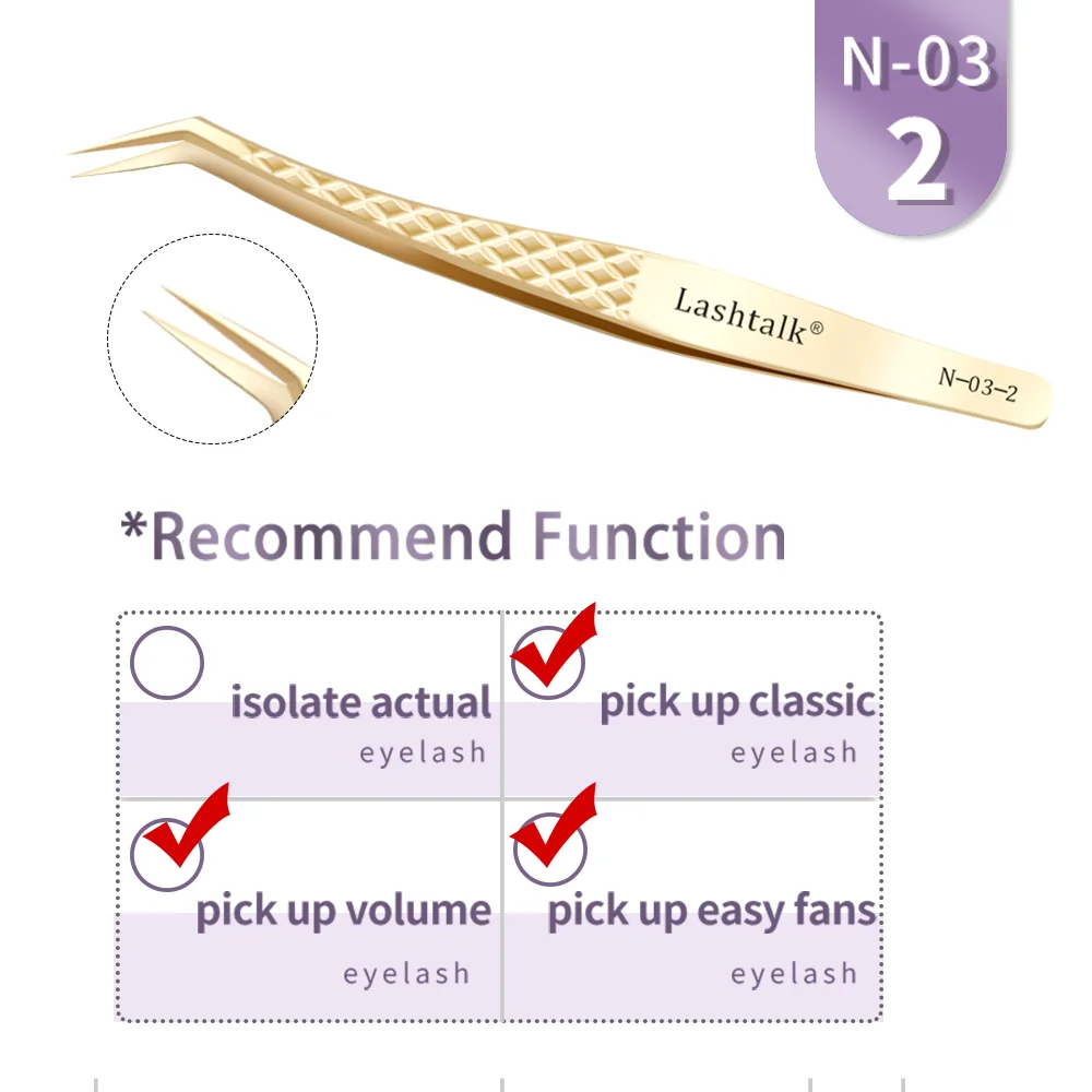 Lashtalk Wimpernverlängerungspinzette, Make-up-Tools aus Nagaraku, Edelstahl, nicht magnetisches Volumen, gefälschte Wimpern, Zubehör, präzise