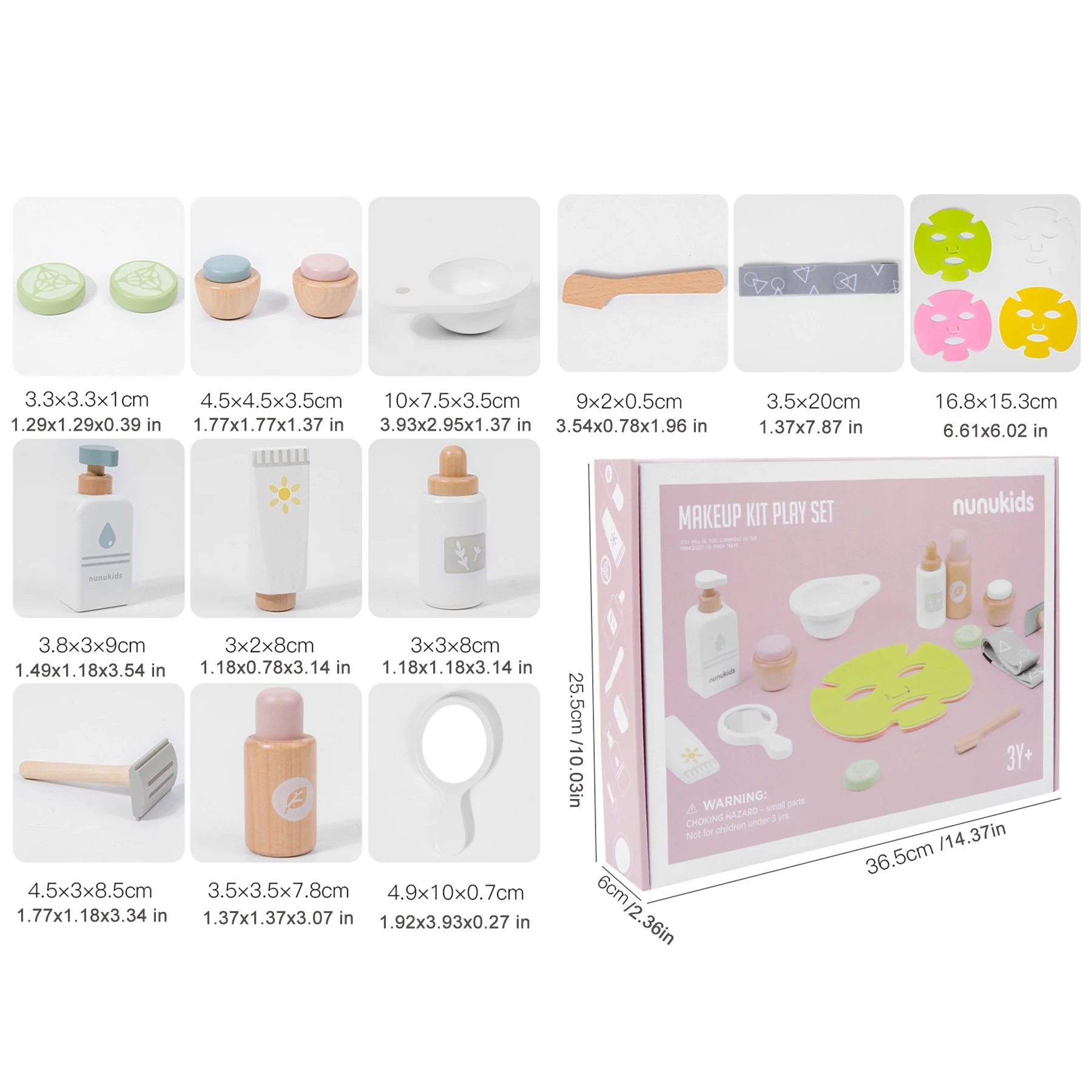 Holz Pretend Play Kinder Gesichtsmaske Make-Up Set Nachahmung Schönheit Mode Spielzeug Kosmetik Set Lernspielzeug für Mädchen Geschenk