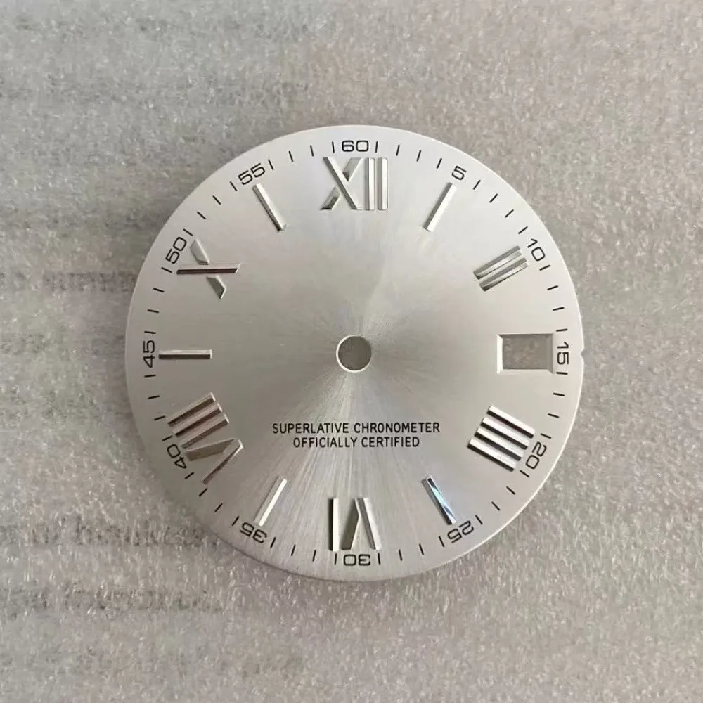 28.5 مللي متر NH35 الهاتفي الروماني الهاتفي S صالح ل NH35 NH36 ساعة يد تعمل بالحركة الأيدي S الهاتفي الشمس دوامة لإصلاح التاريخ التلقائي ساعة ميكانيكية