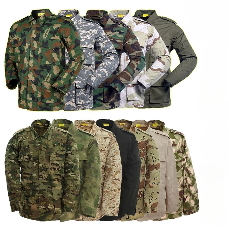 Camicie mimetiche BDU Set di pantaloni CP Tuta da trekking per allenamento all'aperto Uniformi mimetiche tattiche a maniche lunghe