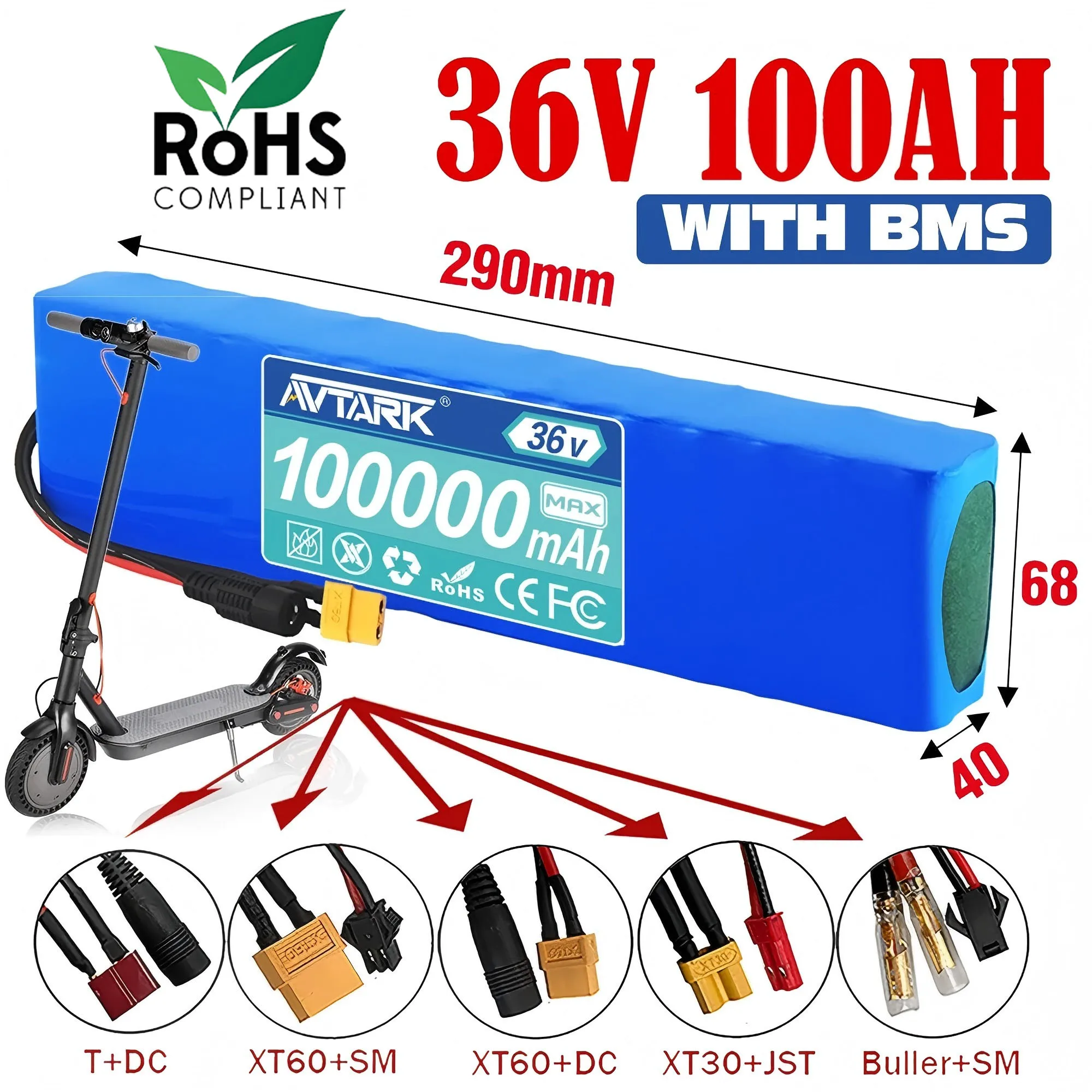 

10S3P 36V 100Ah 36V lithium battery pack 18650 lithium battery suitable for Xiaomi M365 electric scooter battery+42V charger