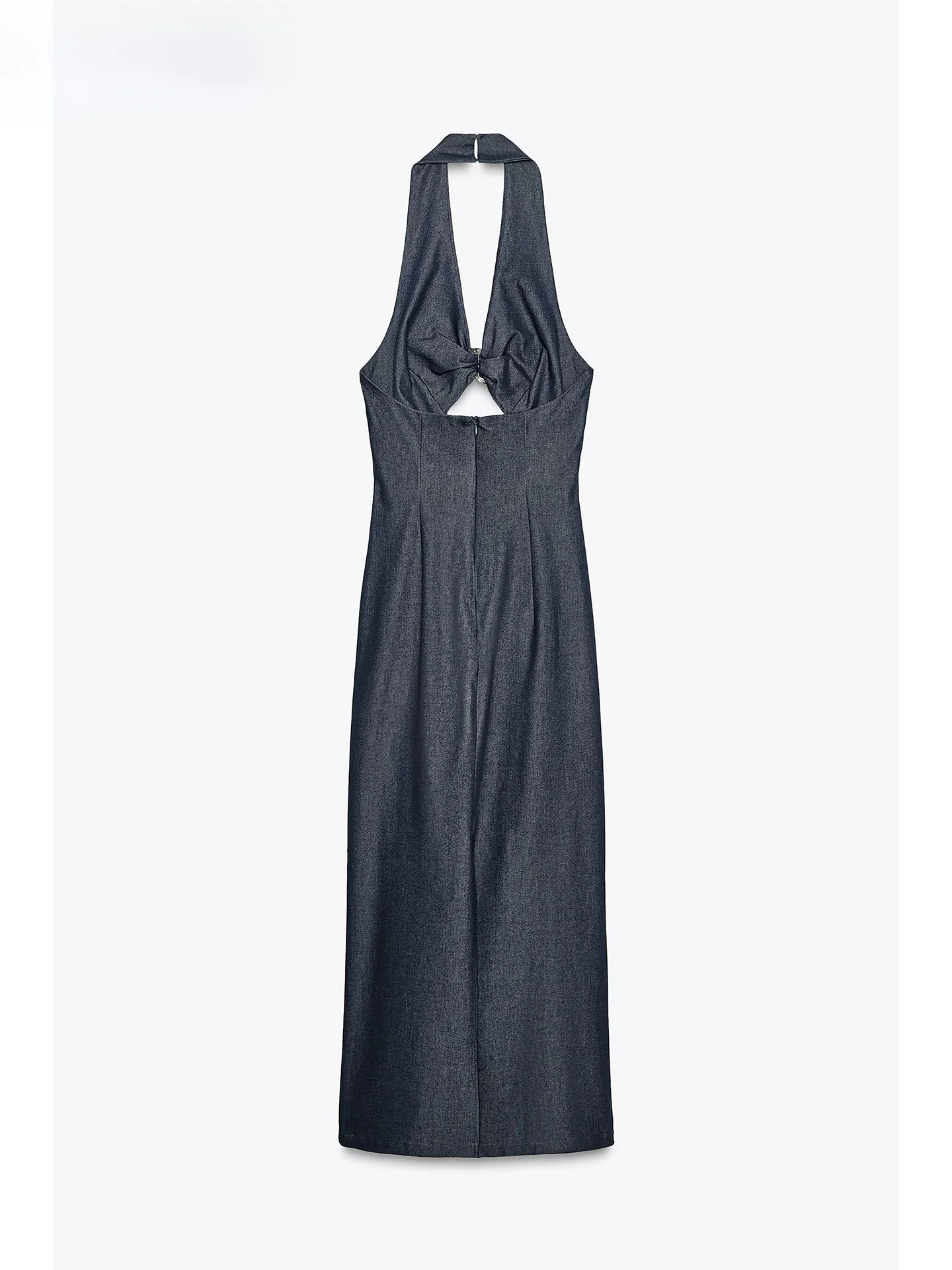 ZAPRHA 2025 여름 비치 섹시 오픈 디자인 롱 미디 드레스 여성 패션 엘레 갈롱