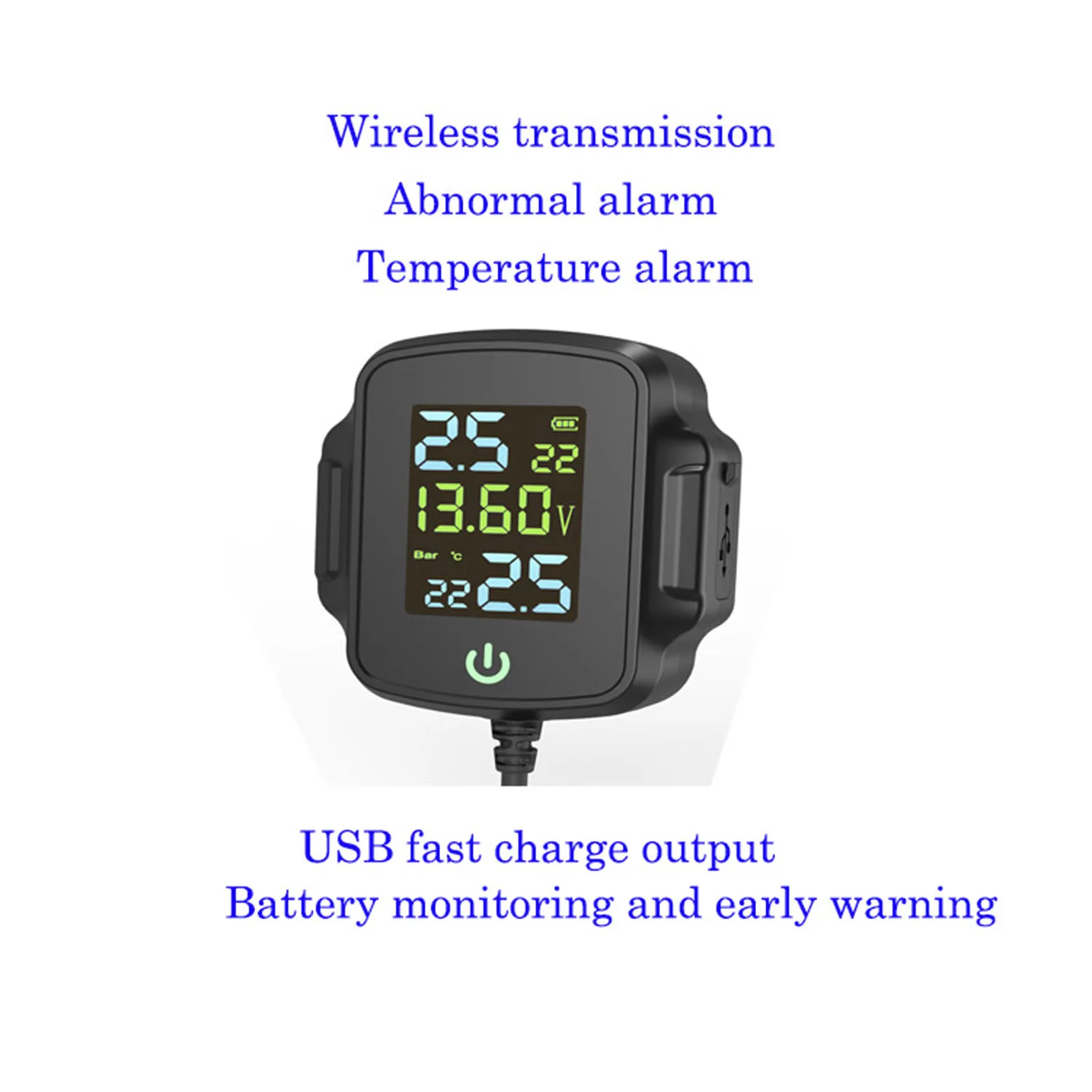 Motorbike TPMS Tire Pressure Monitoring System LCD Real Time Data Display For Status Precise Digital Tire Pressure Alarm