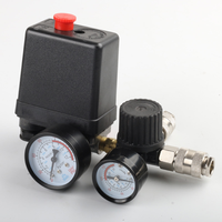 220V 380V 30-120PSI Air Compressor Pump Pressure Control Switch 4 Port Manifold Relief Regulator Control Valve with Gauge