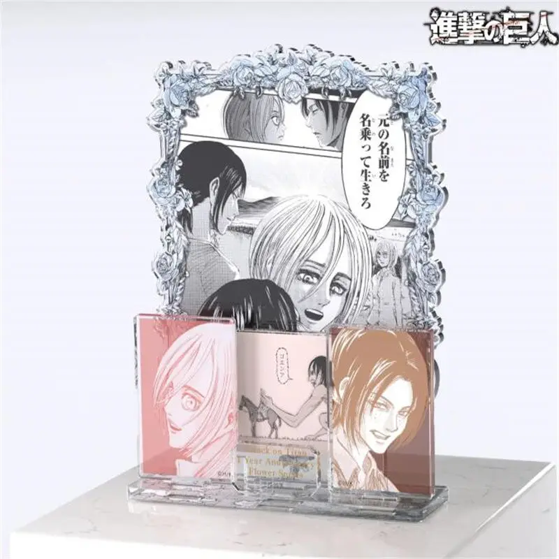 Anime Levi Mikasa Eren Yeager Acrylic Stand Action Figure PVC Double Insert Big Desktop Stand