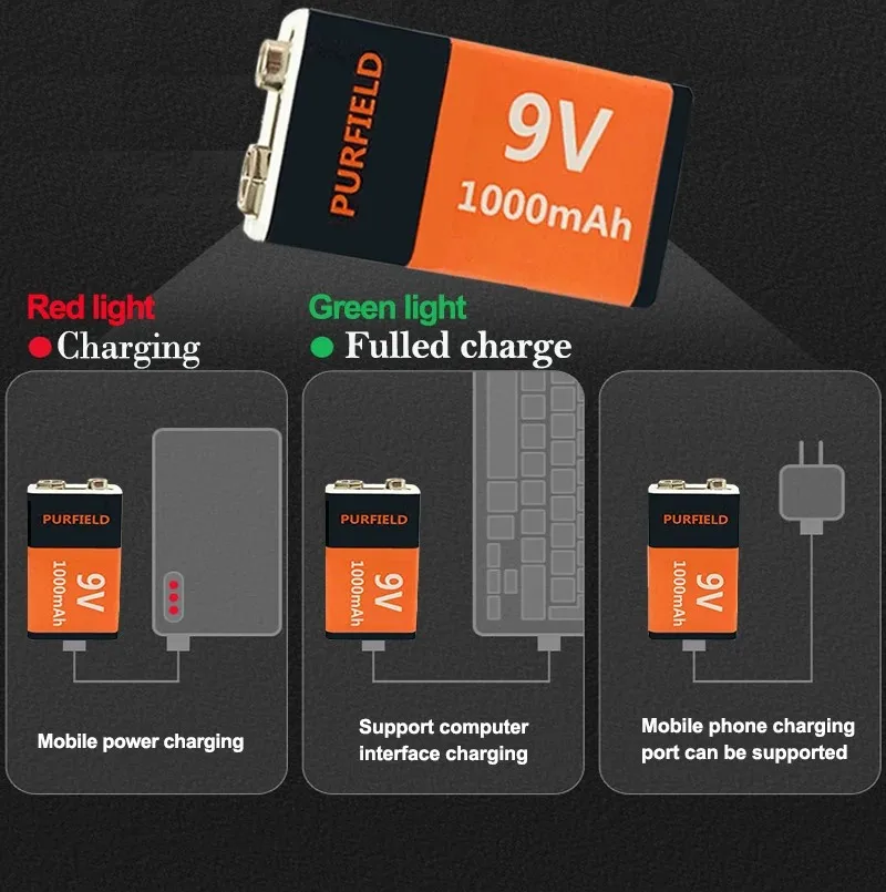 1000mAh micro USB 9-woltowy akumulator litowo-jonowy 6 f22 9 V akumulator litowo-jonowy do helikopter RC modelu mikrofonu zabawka