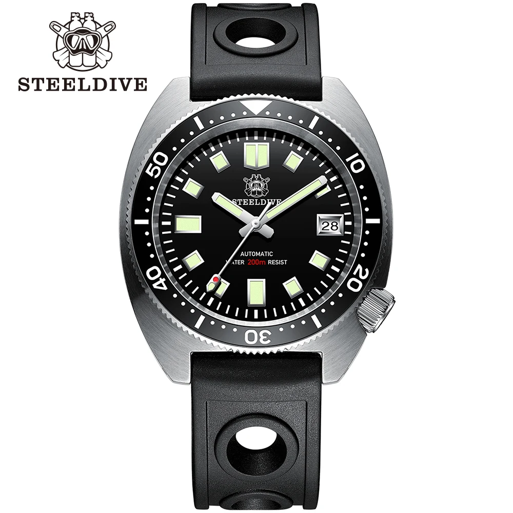 

STEELDIVE 42mm Slim Abalone Men's Diving Mechanical Wristwatch SD1977 Flat Sapphire Glass NH35 Movement 200M Waterproof Watch