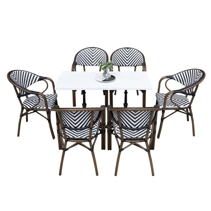 Outdoor Tables and Chairs Courtyard Rattan Retro Homestay Rattan Chair Garden Internet Celebrity Balcony Leisure Creative Chair