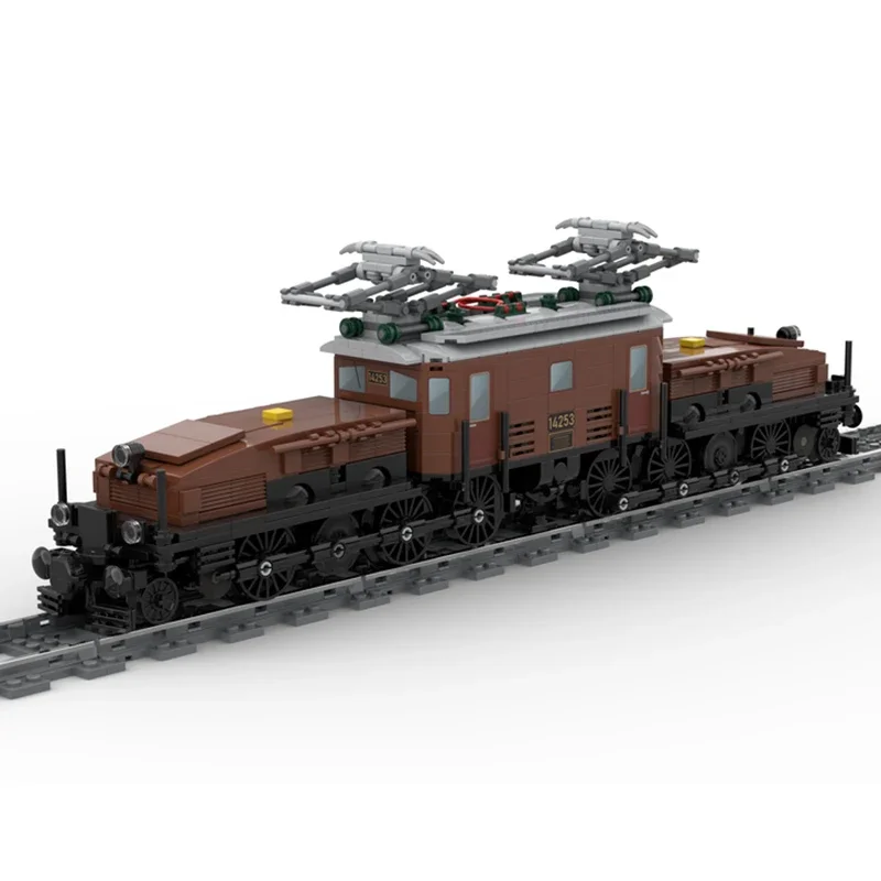 City Train Model Moc Building Bricks Swiss Crocodile Locomotive Technology Modular Blocks Gifts Christmas Toys DIY Sets Assembly