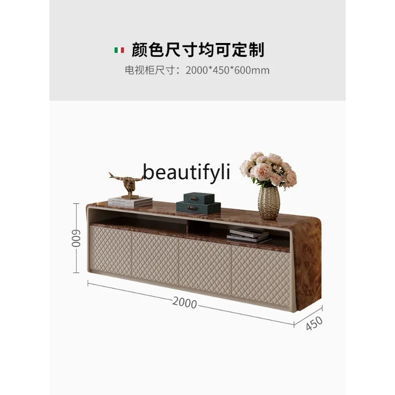 Light Luxury TV Cabinet Villa Model House Large and Small Apartment Type Living Room Italian Fashion Paint cabinet  furnitureC