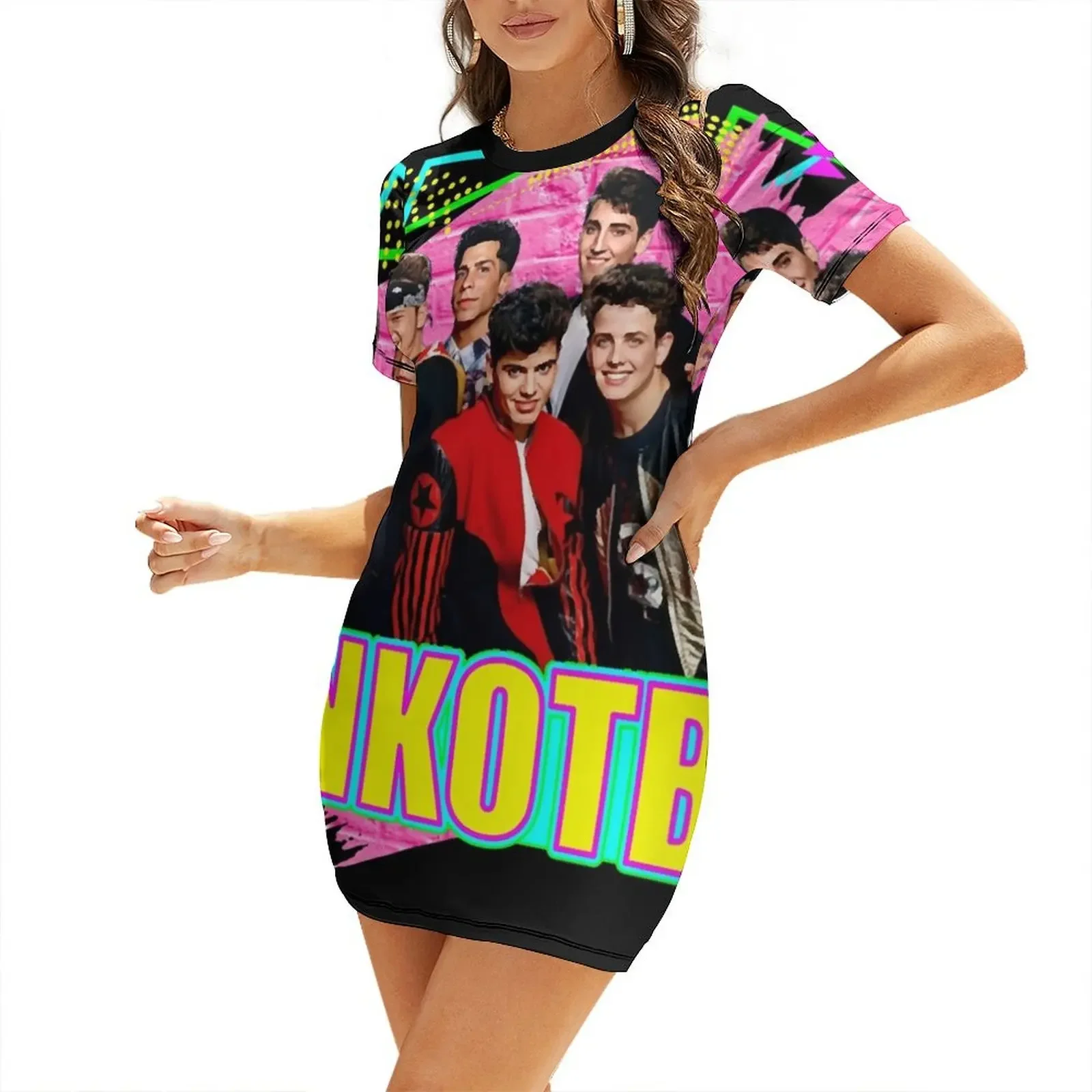 NKOTB Music Classic T-Shirt Short-Sleeved Dress women's elegant loose dresses Woman dresses birthday dress for women