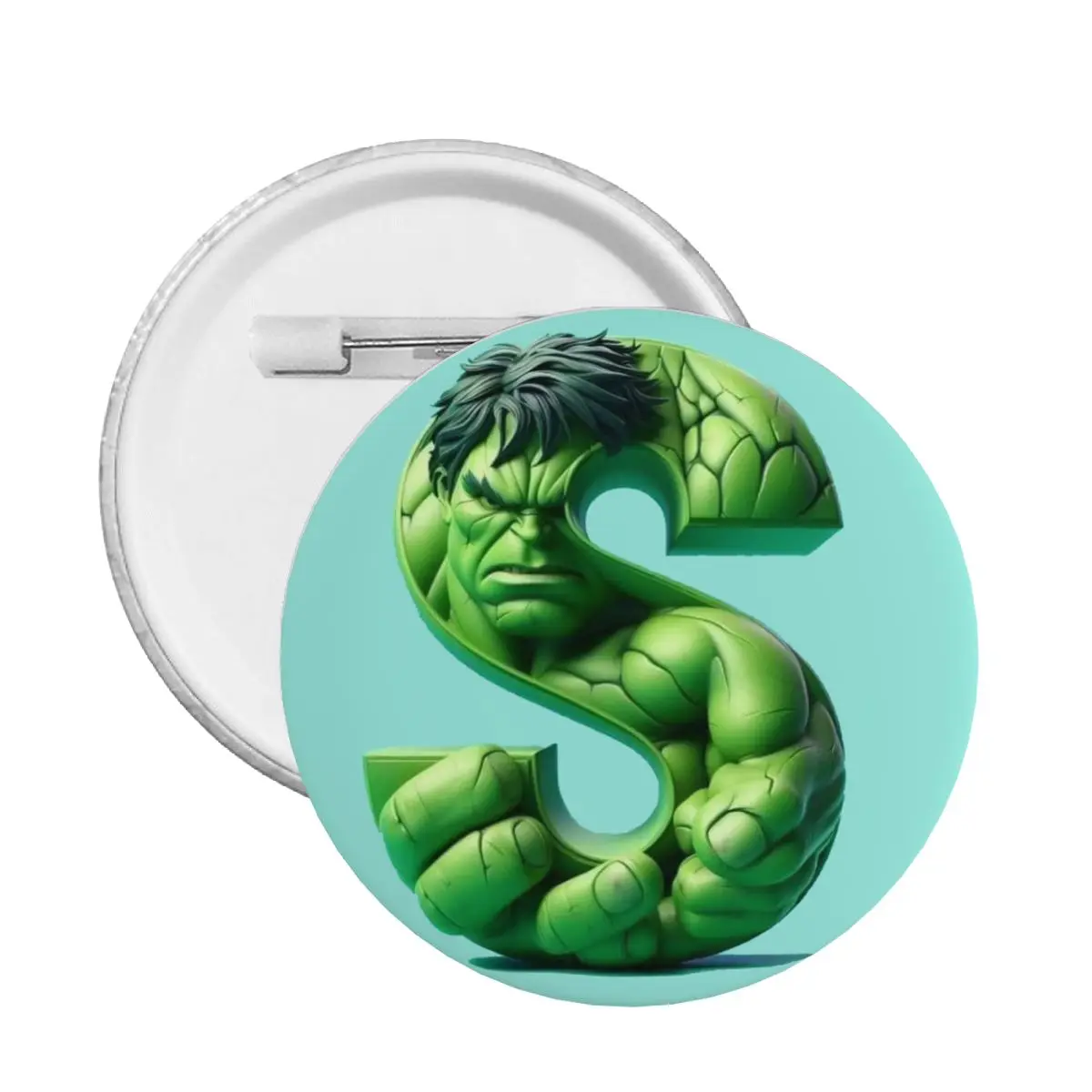 Botones traseros personalizados de Hulk Cartoon S para insignias de ropa, broches Pinback