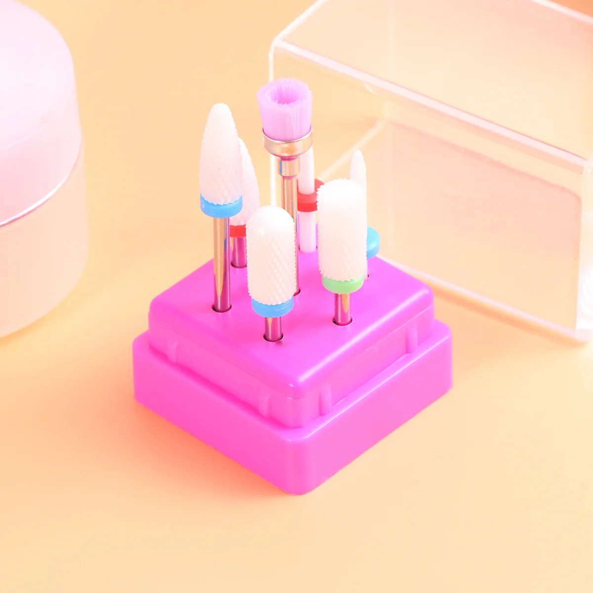 

7Pcs Nail Drill Bits Set Quartz Grinding Head Manicure Tool Kit for Natural Artificial Nails Professional Salon Home Use