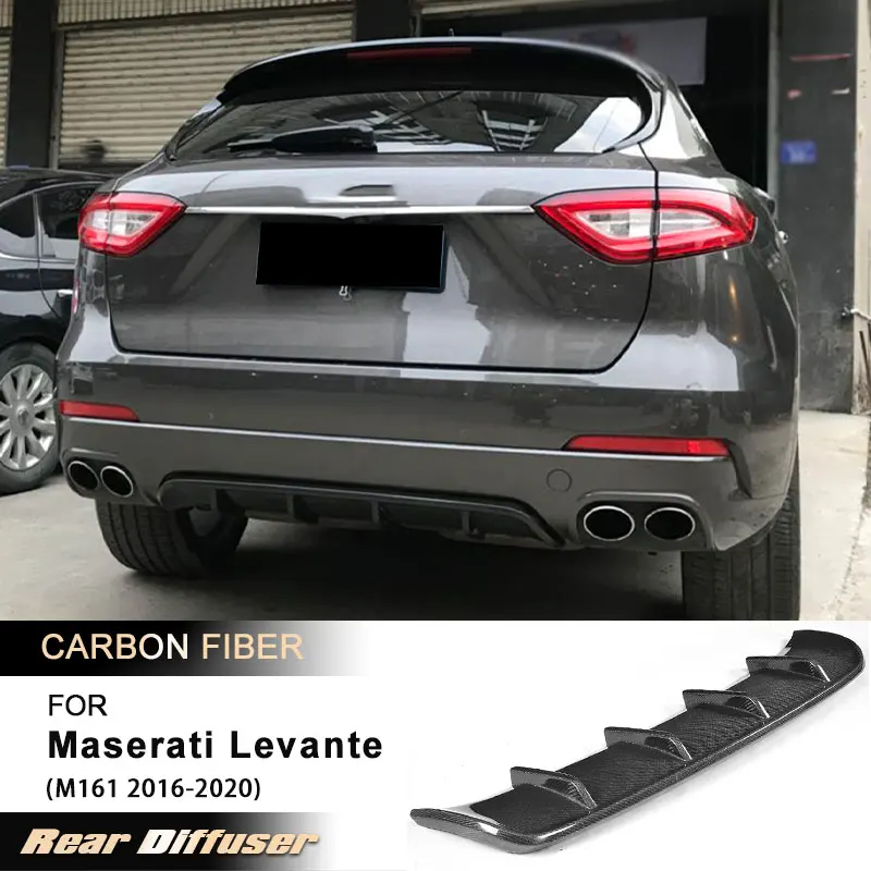 

Car Rear Bumper Diffuser Lip Spoiler for Maserati Levante M161 2016-2020 Racing Rear Apron Lip Body Kit Full Carbon Fiber FRP