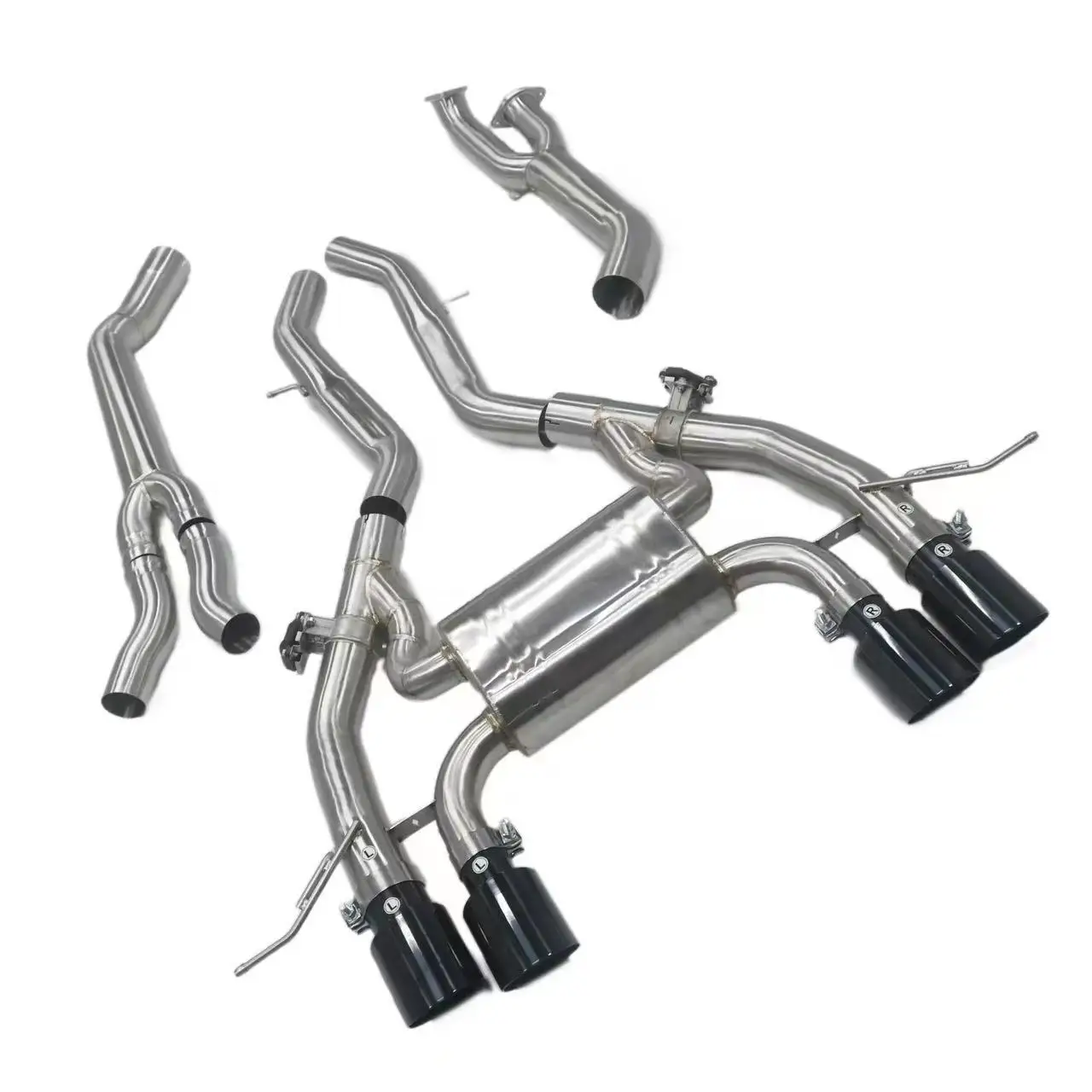 Vss Stainless Steel Exhaust Pipes forG80/G82/G87/M2/M3/M4/G8x Mirror Polished 1mm Thick 3-Year Warranty Inlet 2